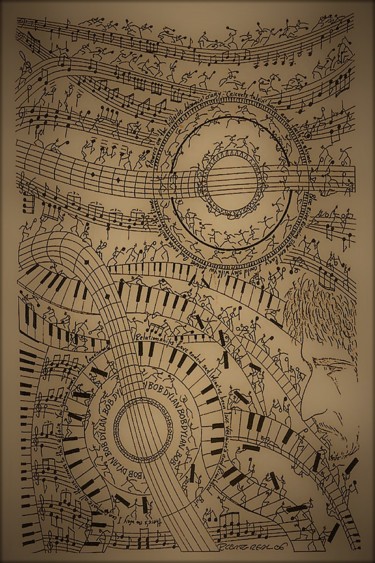 Desenho intitulada "Stickmen adore Dylan" por Renato, Obras de arte originais, Canetac de aerossol