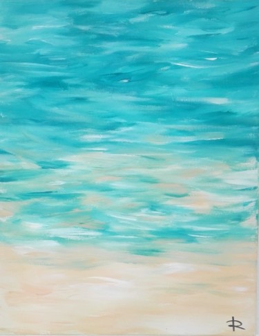 Painting titled "Plage" by Renaud Angerville-Langlois, Original Artwork, Acrylic