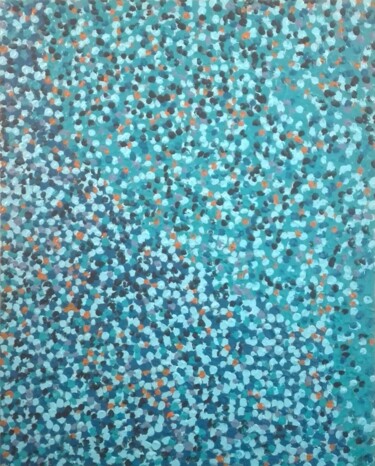 Painting titled "Fleur bleue" by Renaud Angerville-Langlois, Original Artwork, Acrylic