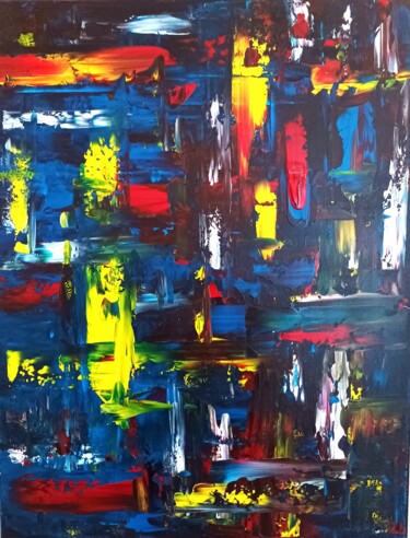 Schilderij getiteld "Arcades" door Renaud Angerville-Langlois, Origineel Kunstwerk, Acryl Gemonteerd op Frame voor houten br…