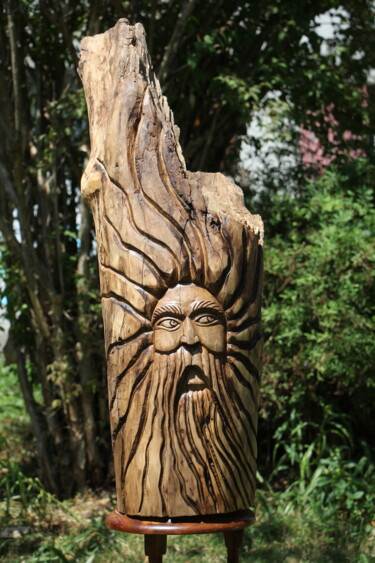 Скульптура под названием "Wood Spirit" - Renaud Igor Vivot, Подлинное произведение искусства, Дерево