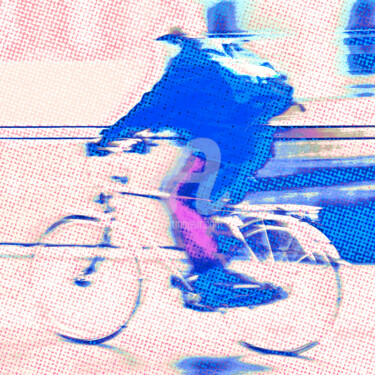 Fotografia intitolato "Cycliste" da Renaud Klumpp, Opera d'arte originale, Fotografia digitale