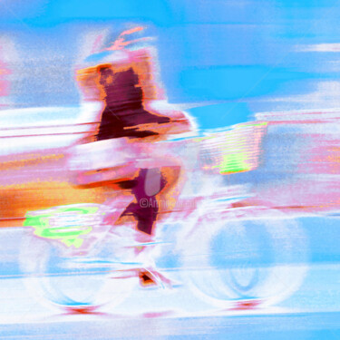 Fotografia intitolato "Cycliste 1" da Renaud Klumpp, Opera d'arte originale, Fotografia digitale