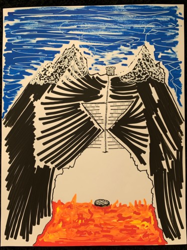 Pintura intitulada ""Sombre geôle", pri…" por Renaud Lambert, Obras de arte originais, Marcador