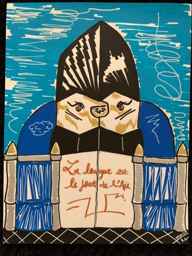 Malerei mit dem Titel "La porte secrète de…" von Renaud Lambert, Original-Kunstwerk, Marker