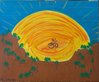 Ζωγραφική με τίτλο "L'oeil du soleil en…" από Renaud Lambert, Αυθεντικά έργα τέχνης, Μαρκαδόρος