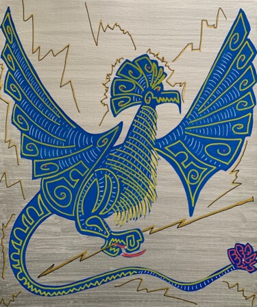 Pintura intitulada "Thunder Love Bird" por Renaud Lambert, Obras de arte originais, Marcador
