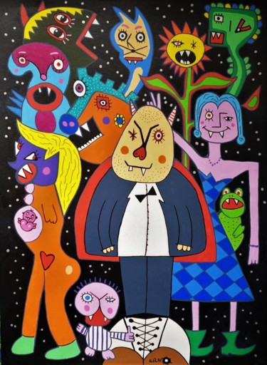 Peinture intitulée "la famille Vlad tep…" par Erno, Œuvre d'art originale, Acrylique