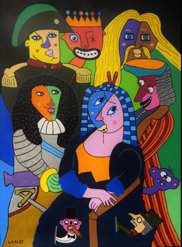 Peinture intitulée "Lisa et les Grands…" par Erno, Œuvre d'art originale, Acrylique