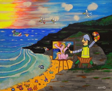 Painting titled ""Ma Bretagne"" by Erno, Original Artwork, Acrylic