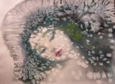 Peinture intitulée "Hotohimée" par Isis Lully, Œuvre d'art originale, Aquarelle