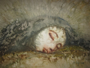 Peinture intitulée "La Dormeuse" par Isis Lully, Œuvre d'art originale, Aquarelle