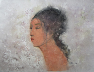 Peinture intitulée "Profil" par Isis Lully, Œuvre d'art originale, Aquarelle