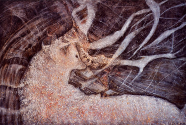 Peinture intitulée "Le Cerf" par Isis Lully, Œuvre d'art originale, Huile