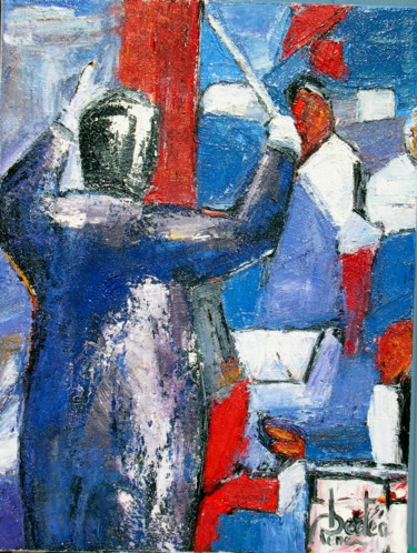 Peinture intitulée "Le chef d'orchestre" par Bertéa, Œuvre d'art originale, Huile