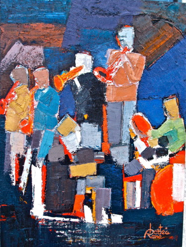 Peinture intitulée "Quartet" par Bertéa, Œuvre d'art originale, Huile