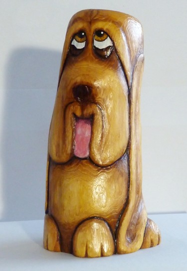 雕塑 标题为“Chien aux longues o…” 由René Blanchet, 原创艺术品, 木