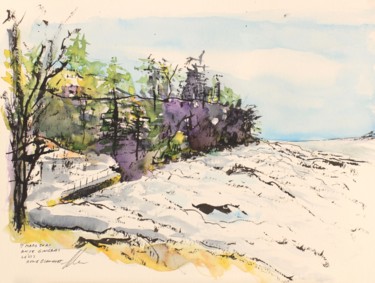 Drawing titled "Anse Gingras couver…" by René Blanchet, Original Artwork, Ink