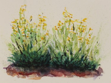 Dessin intitulée "Massif de fleurs du…" par René Blanchet, Œuvre d'art originale, Encre