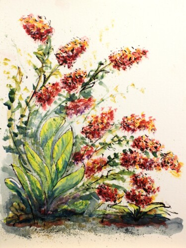 Drawing titled "Fleurs d'automne du…" by René Blanchet, Original Artwork, Ink