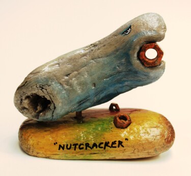Sculptuur getiteld "Nutcracker" door René Blanchet, Origineel Kunstwerk, Hout