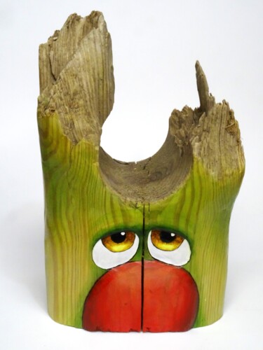 Skulptur mit dem Titel "Garde fou" von René Blanchet, Original-Kunstwerk, Holz