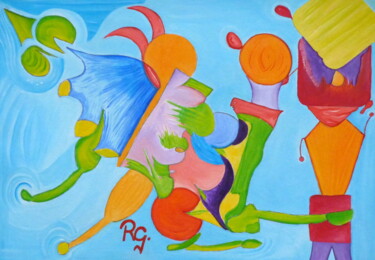 Картина под названием "THE FOLLOWERS" - René Georges (RG.), Подлинное произведение искусства, Масло