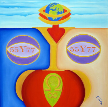 Painting titled "CONNECTION TO THE C…" by René Georges (RG.), Original Artwork, Oil