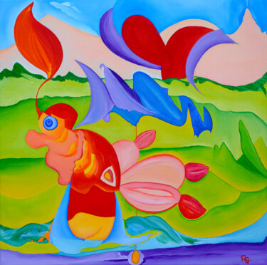 Peinture intitulée "FLYING SOUNDS" par René Georges (RG.), Œuvre d'art originale, Huile