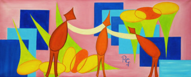 Peinture intitulée "COVID PERIOD I" par René Georges (RG.), Œuvre d'art originale, Huile