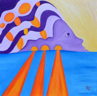 Peinture intitulée "LE REGARD SPIRITUEL…" par René Georges (RG.), Œuvre d'art originale, Huile