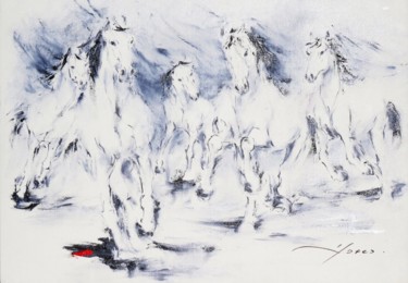 Pittura intitolato "400_b_course_libre" da René Goxes, Opera d'arte originale, Olio
