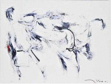 Malerei mit dem Titel "460_Sokoto Yoko geri" von René Goxes, Original-Kunstwerk, Öl