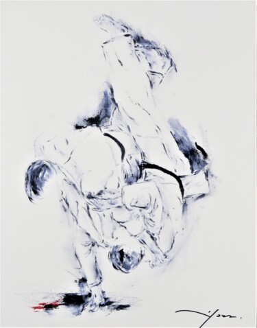 Painting titled "459_Koshi Waza" by René Goxes, Original Artwork, Oil