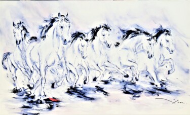 Картина под названием "449_Course sauvage" - René Goxes, Подлинное произведение искусства, Масло