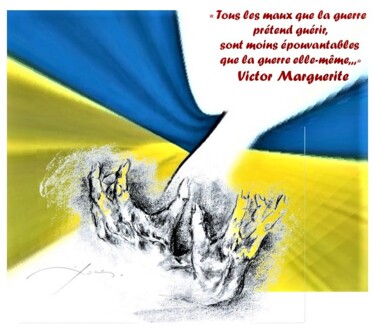 Desenho intitulada "Ukraine 3" por René Goxes, Obras de arte originais, Lápis