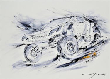 Pintura intitulada "468_Rallye Dakar" por René Goxes, Obras de arte originais, Óleo