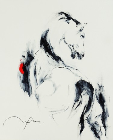 Peinture intitulée "359_cheval" par René Goxes, Œuvre d'art originale, Huile