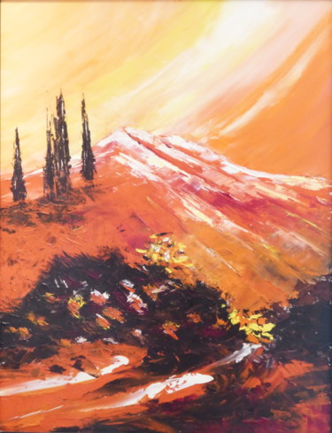 Pintura titulada "La montagne Sainte…" por René Guillaume, Obra de arte original, Oleo