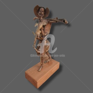 Escultura intitulada "the shepherd" por René Jean Amba, Obras de arte originais, Bronze