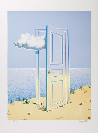 Druckgrafik mit dem Titel "La Victoire" von René Magritte, Original-Kunstwerk, Lithographie