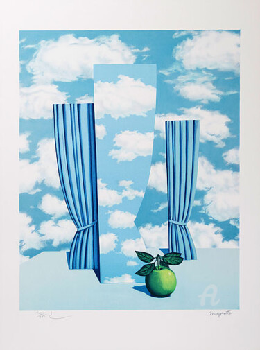 Druckgrafik mit dem Titel "Le Beau Monde" von René Magritte, Original-Kunstwerk, Lithographie