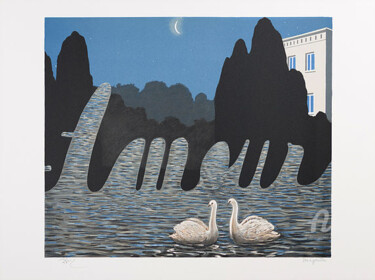 Отпечатки и Гравюры под названием "L'Art De La Convers…" - René Magritte, Подлинное произведение искусства, Литография