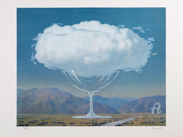 Druckgrafik mit dem Titel "La Corde Sensible" von René Magritte, Original-Kunstwerk, Lithographie