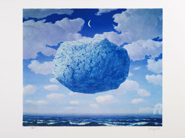 "La Fleche De Zénon" başlıklı Baskıresim René Magritte tarafından, Orijinal sanat, Litografi