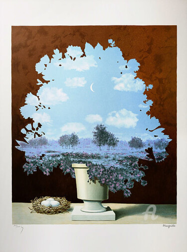 "Le Pays Des Miracles" başlıklı Baskıresim René Magritte tarafından, Orijinal sanat, Litografi