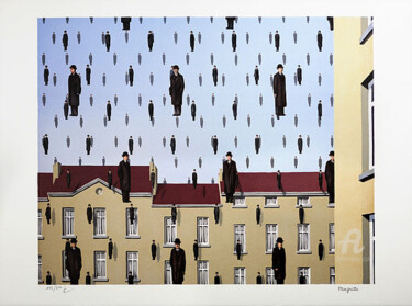 Εκτυπώσεις & Χαρακτικά με τίτλο "Golconde" από René Magritte, Αυθεντικά έργα τέχνης, Λιθογραφία