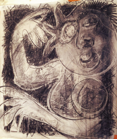 Drawing titled "vers-la-simplicite.…" by René Schaller, Original Artwork, Charcoal