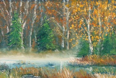 Painting titled "Brumes d'Automne" by René Vincent-Viry, Original Artwork