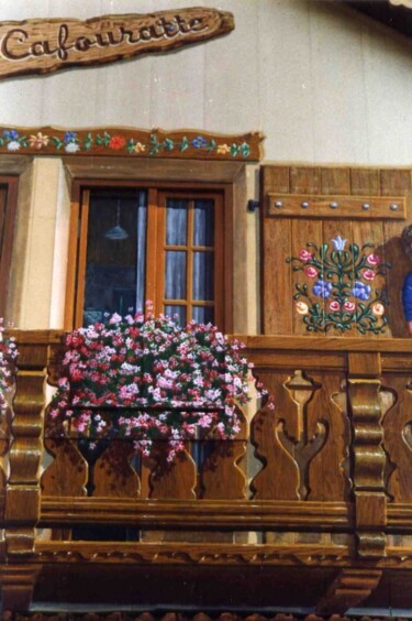 Peinture intitulée "Balcon  et fenêtre,…" par René Vincent-Viry, Œuvre d'art originale